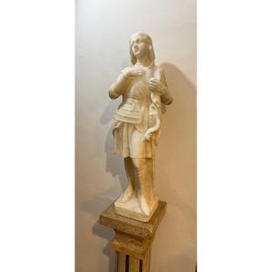 Grande Statua raffigurante Giovanna D'arco Marmo