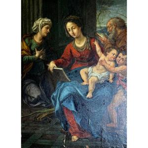 Sacra famiglia con Santa Elisabetta e San Giovanni Battista