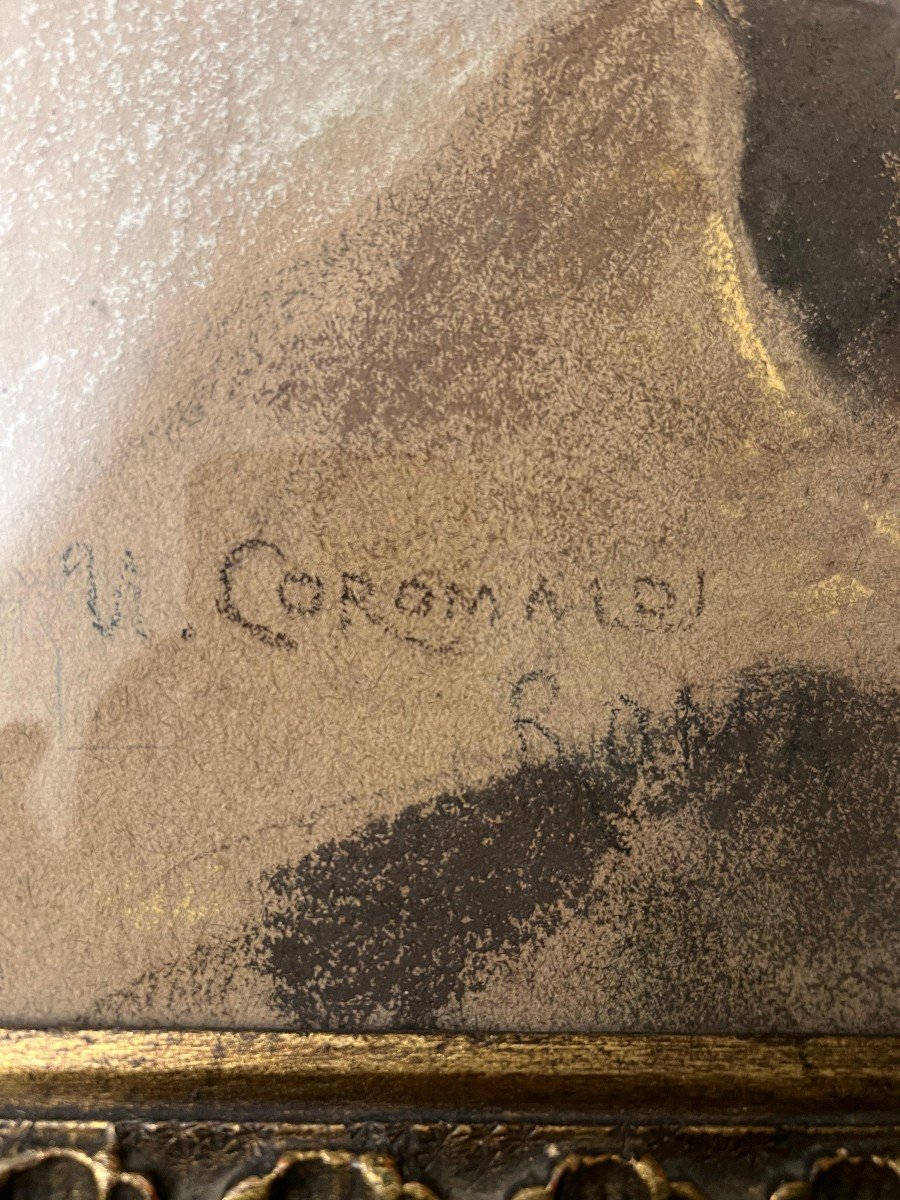 Ritratto a pastello di giovane firmato "Umberto Coromaldi"-photo-2