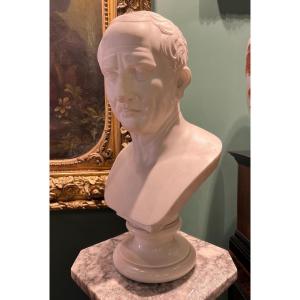 Busto neoclassico in marmo di Carrara raffigurante Catone