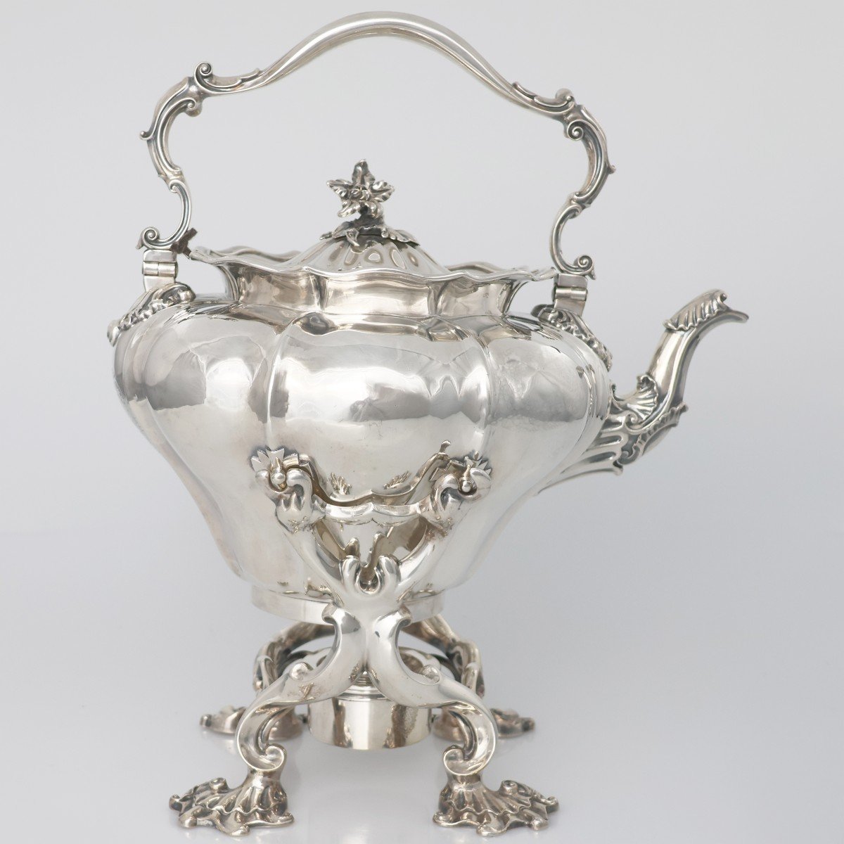 Bollitore su supporto in argento sterling, Paul Storr for Storr & Mortimer, Londra, 1832-photo-2