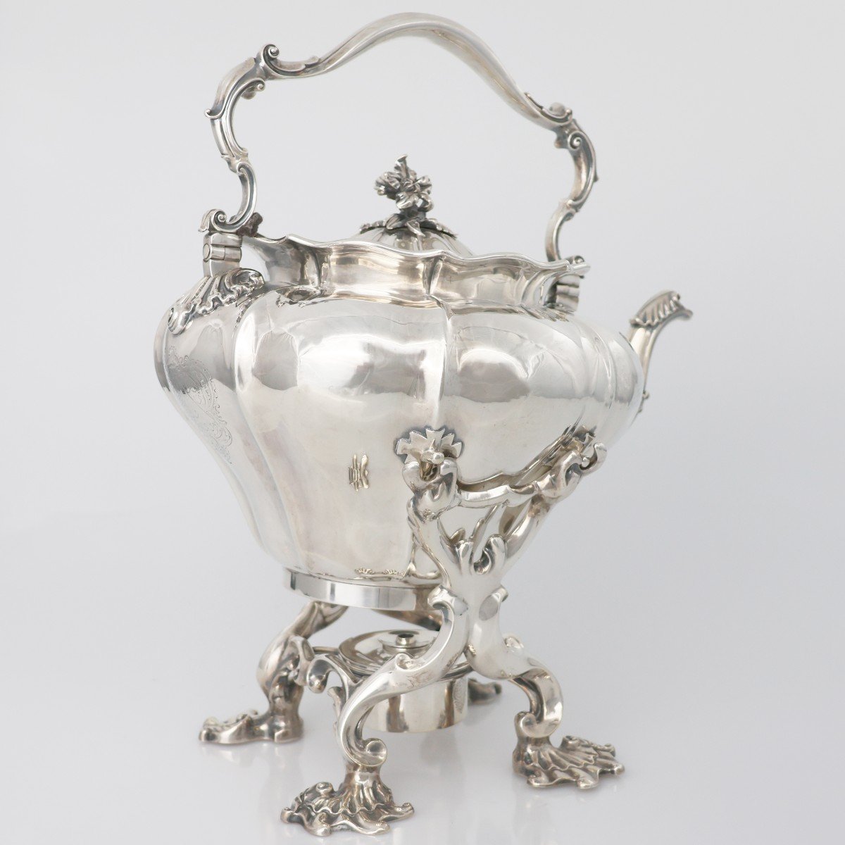 Bollitore su supporto in argento sterling, Paul Storr for Storr & Mortimer, Londra, 1832-photo-3