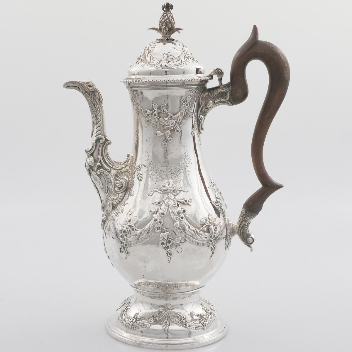 Caffettiera in argento sterling Giorgio III, Charles Wright, Londra, 1771-photo-2