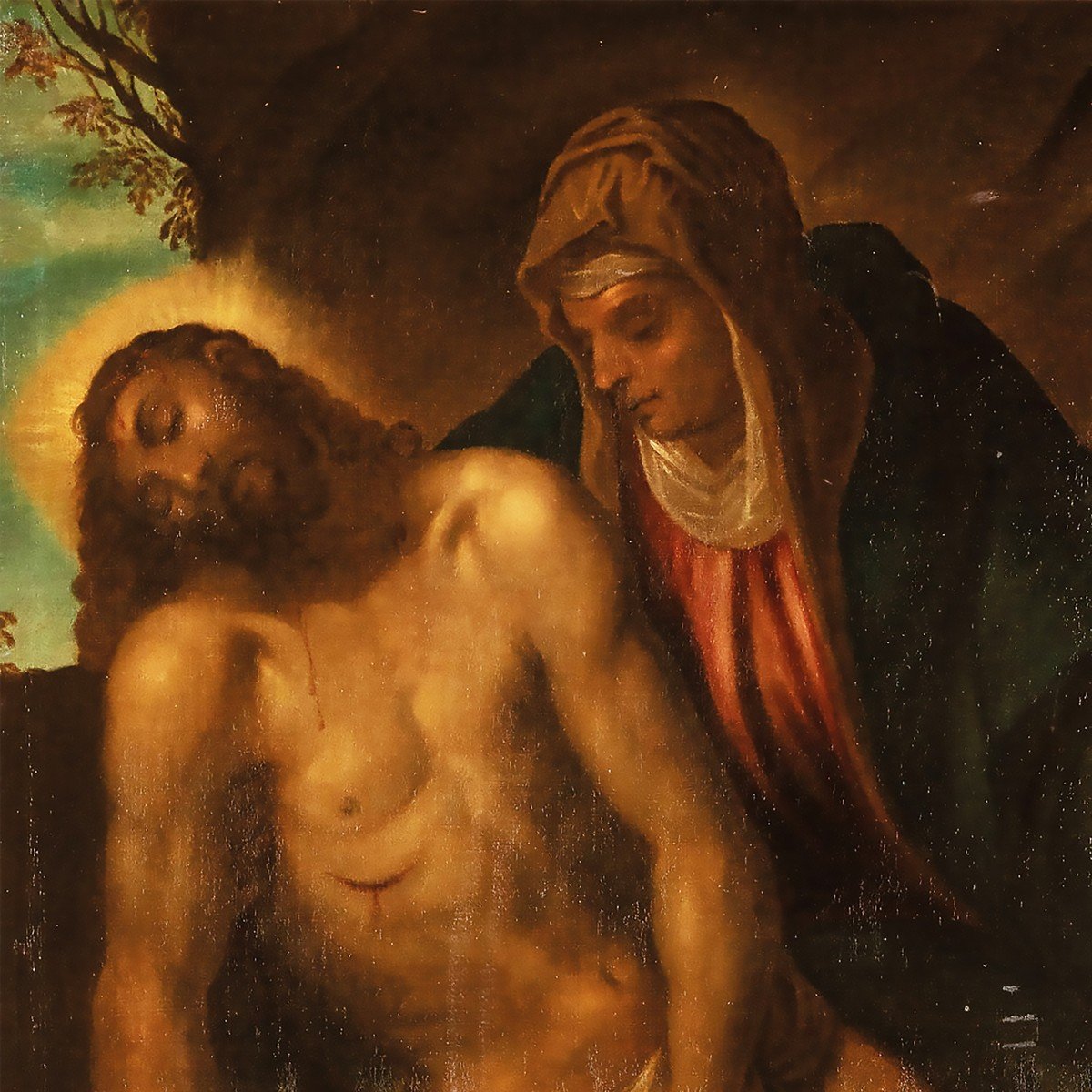 Jacopo Negretti detto Palma il Giovane attr., Venezia 1549 – Venezia 1628; Pietà; olio su tela-photo-3