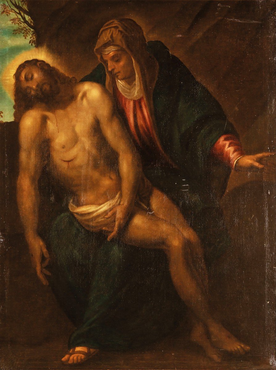 Jacopo Negretti detto Palma il Giovane attr., Venezia 1549 – Venezia 1628; Pietà; olio su tela