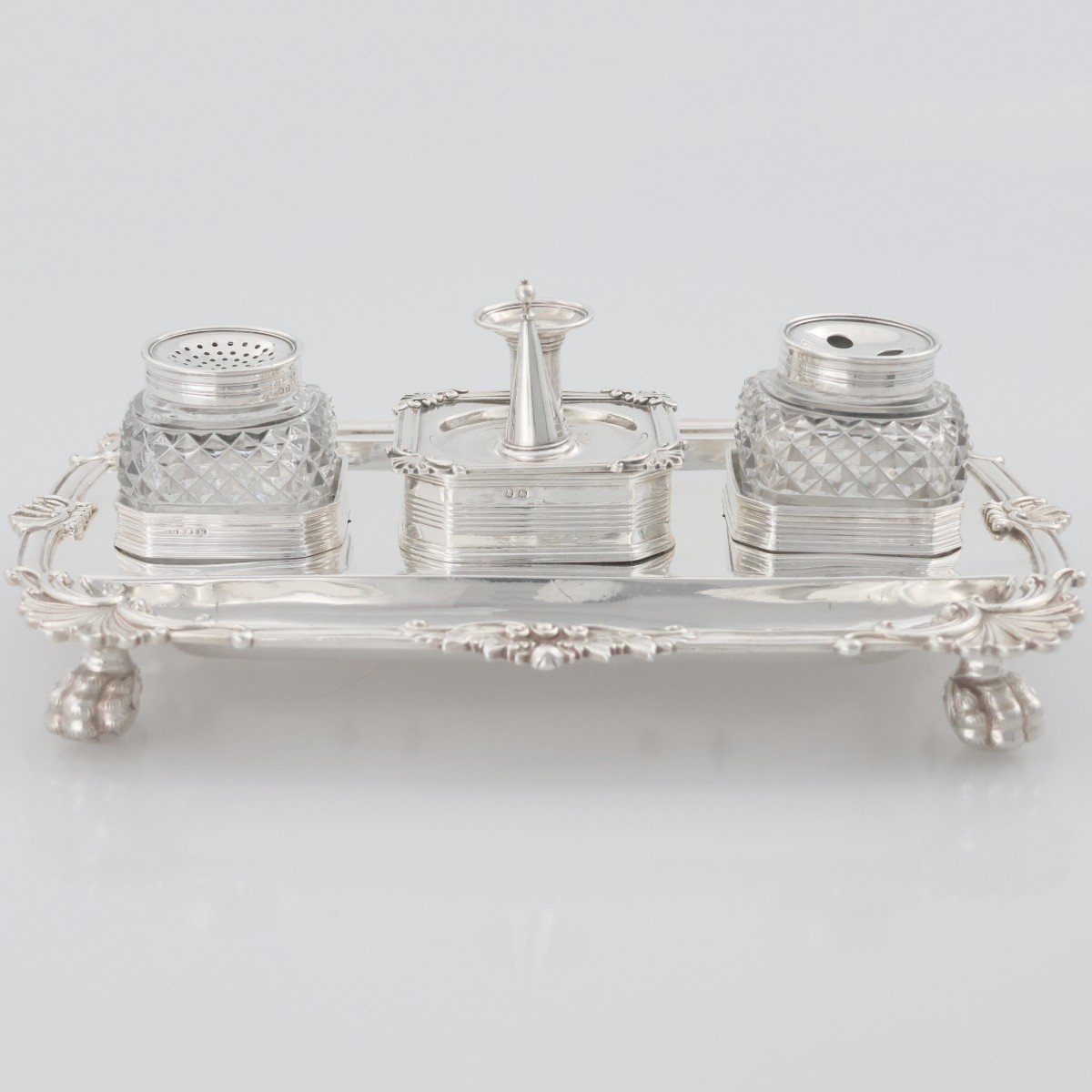 Calamaio in argento sterling Giorgio III, John Cramer, Londra, 1812-photo-3