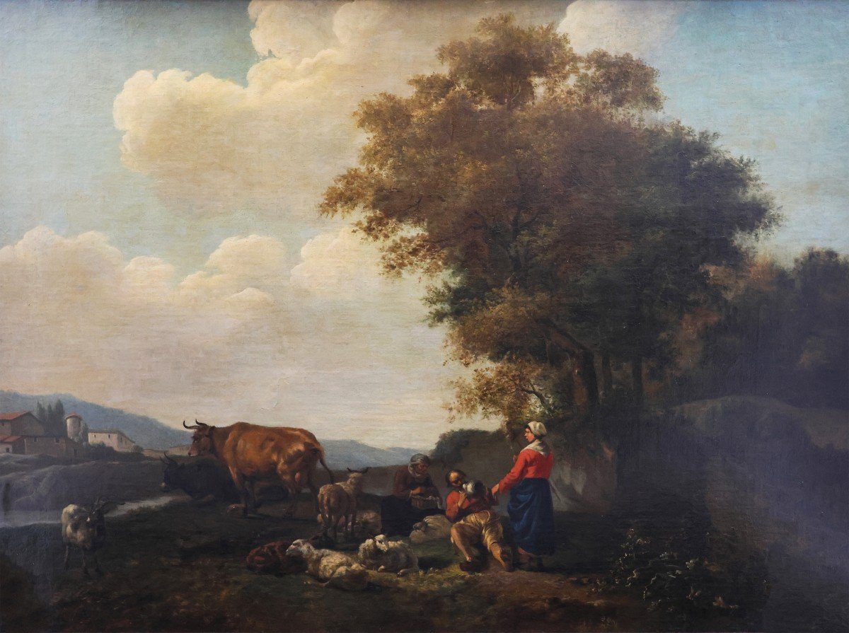 Hendrick Mommers attr., 1620 – 1693; Pastorale; olio su tela