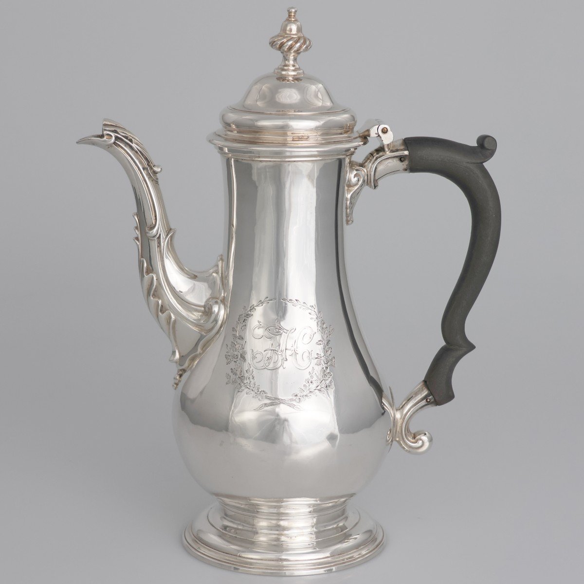 Caffettiera in argento sterling, Londra, 1765?