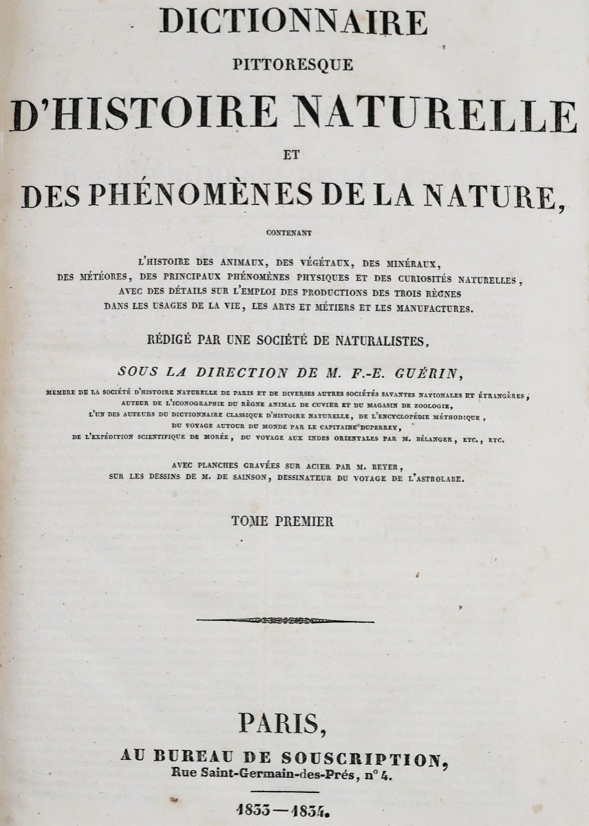 Guerin F.-E. Dictionnaire pittoresque d'histoire naturelle.. Paris, A. B. Souscription, 1833-39-photo-2