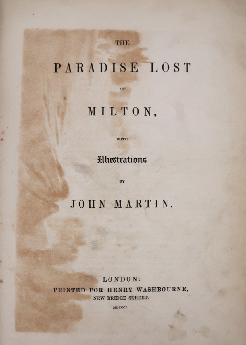 Milton John. The paradise lost with illustrations by John Martin. Stewart and Murray.. 1850-photo-2