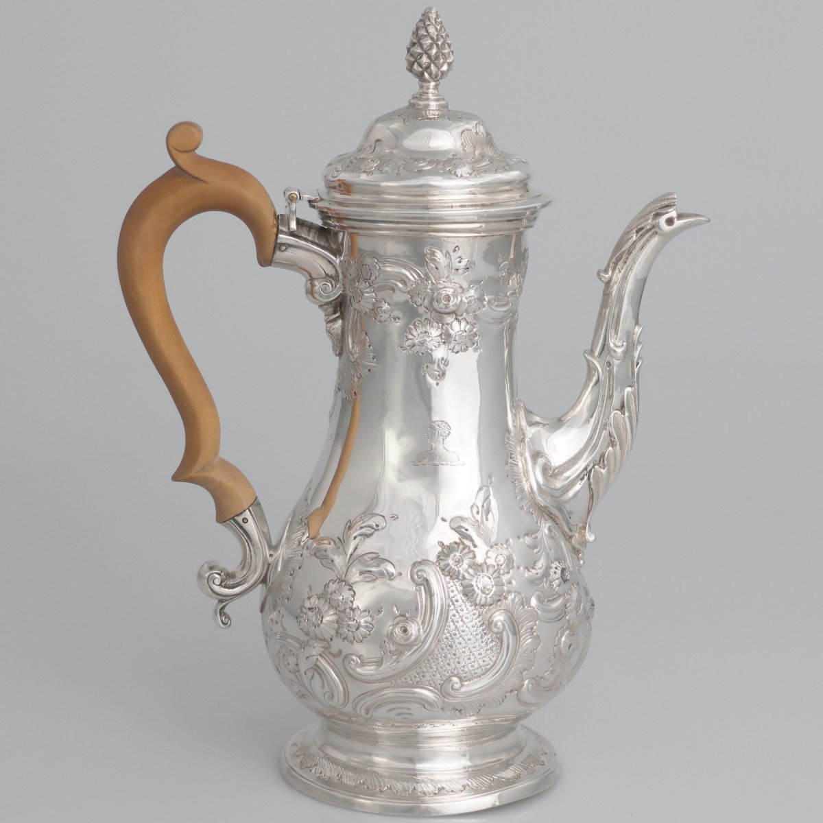 Caffettiera in argento sterling, William Cripps, Londra, 1762