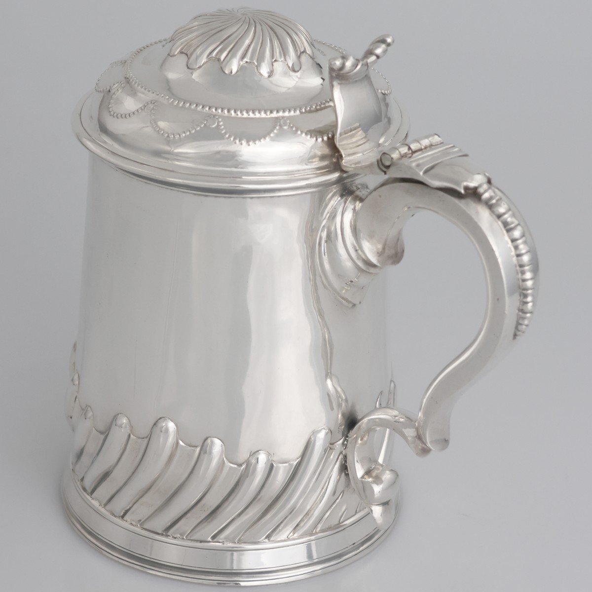 Tankard in argento sterling Giorgio II, Joseph Jackson, Dublino, 1749-photo-4