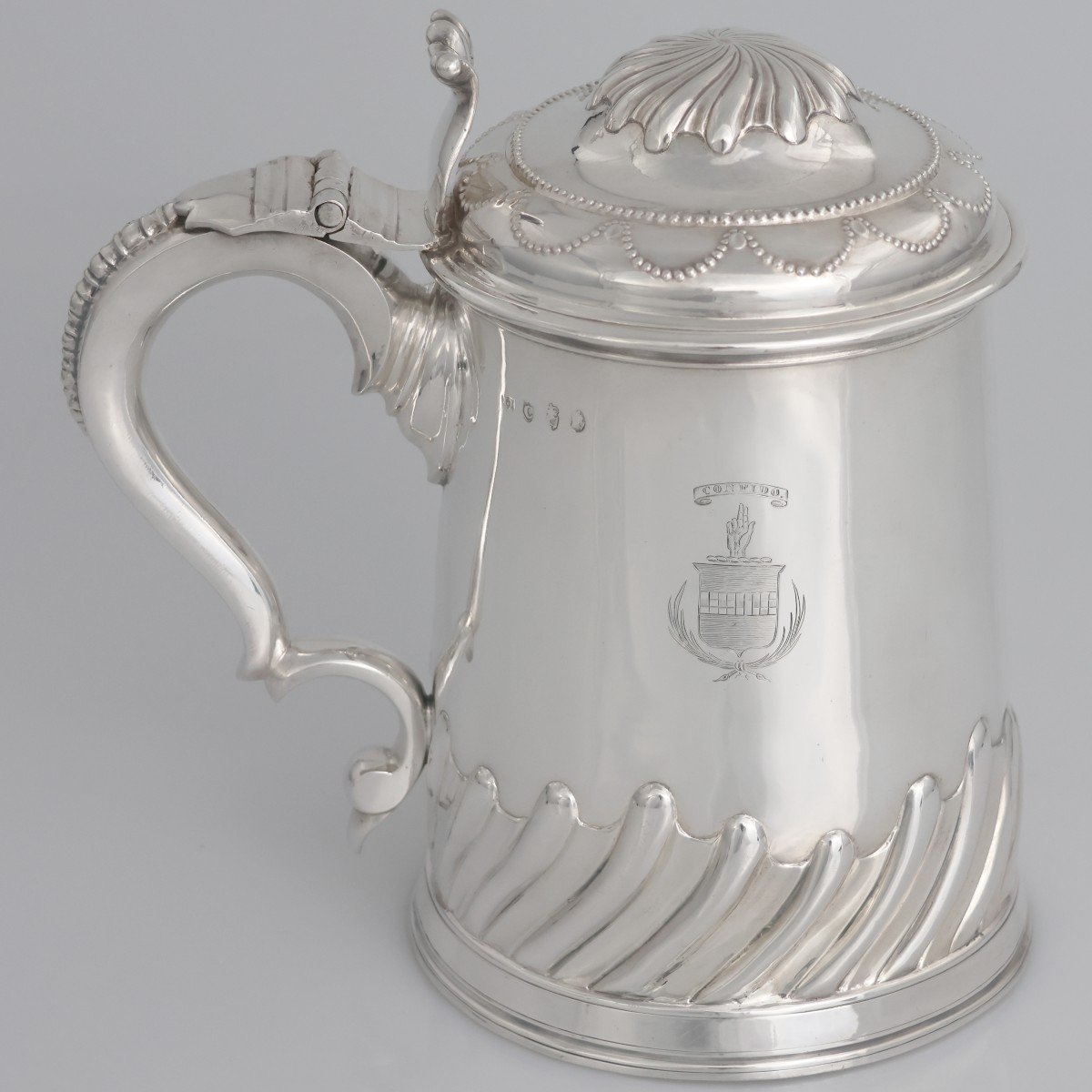 Tankard in argento sterling Giorgio II, Joseph Jackson, Dublino, 1749