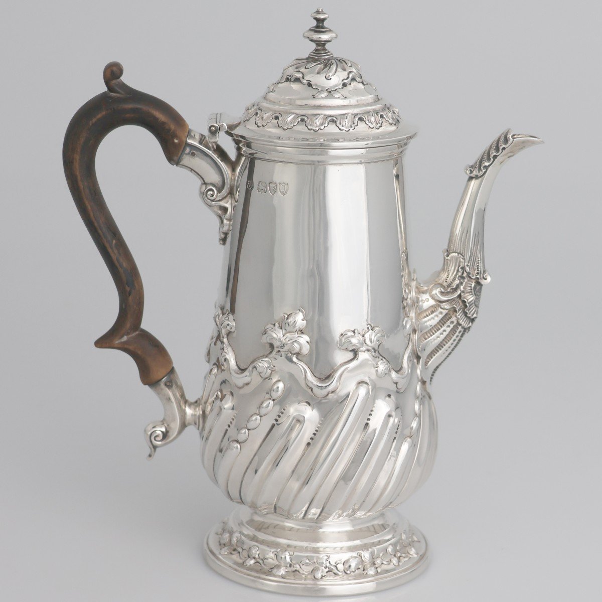 Caffettiera in argento sterling, John Aldwinckle & Thomas Slater, Londra, 1891