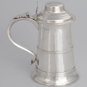 Tankard in argento sterling Giorgio III, Peter & Ann Bateman, Londra, 1791