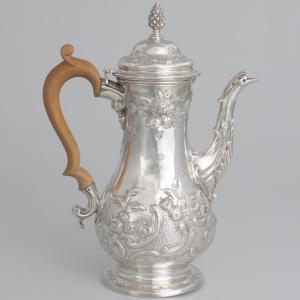 Caffettiera in argento sterling, William Cripps, Londra, 1762