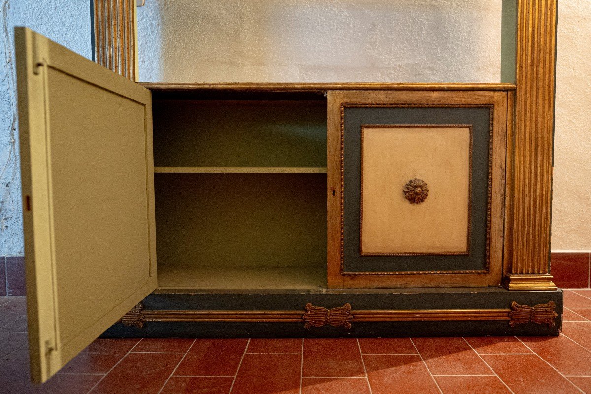 Libreria in legno laccato e dorato in stile, XX secolo-photo-4