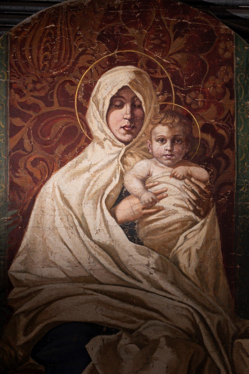 Pala ad olio su tela, Madonna con bambino-photo-2