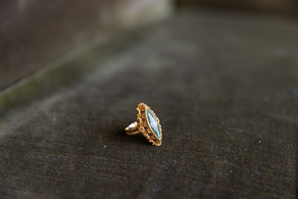 Anello in oro 18 k con acquamarina-photo-3