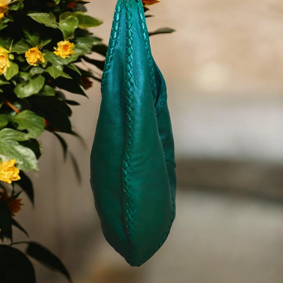 Bottega Veneta Borsa Hobo Cervo Grande - Verde smeraldo-photo-3