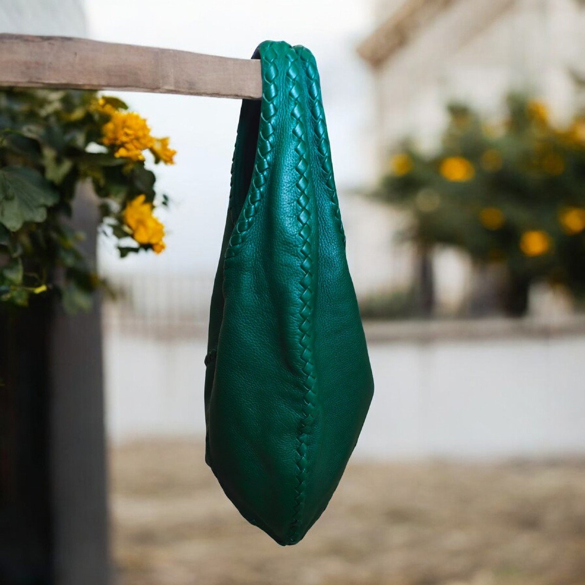 Bottega Veneta Borsa Hobo Cervo Grande - Verde smeraldo-photo-4