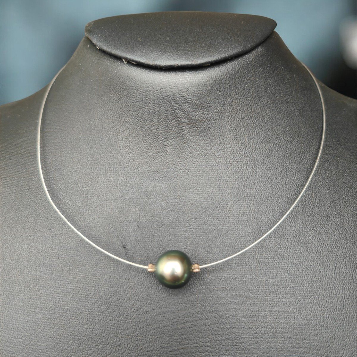 Collier in Argento 925 con perla di Tahiti da 12 mm-photo-2