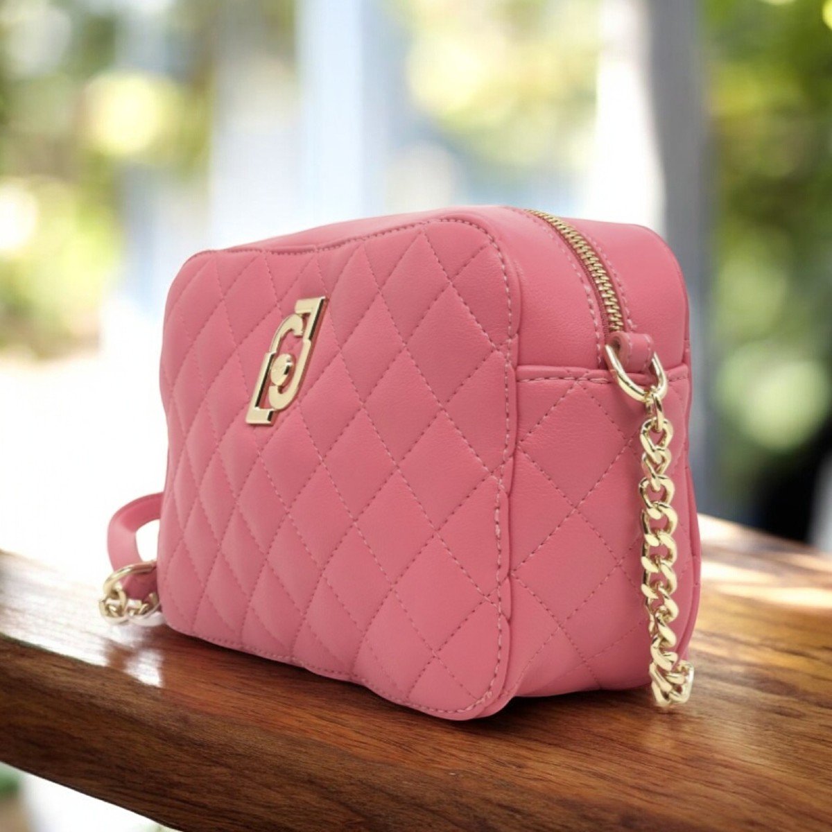 LIU JO Borsa Ecopelle Crossbody Glossy Rosa-photo-3