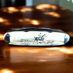 Bellissimo antico coltello multilama a 40 lame con scrimshaw. Metà del 19mo secolo