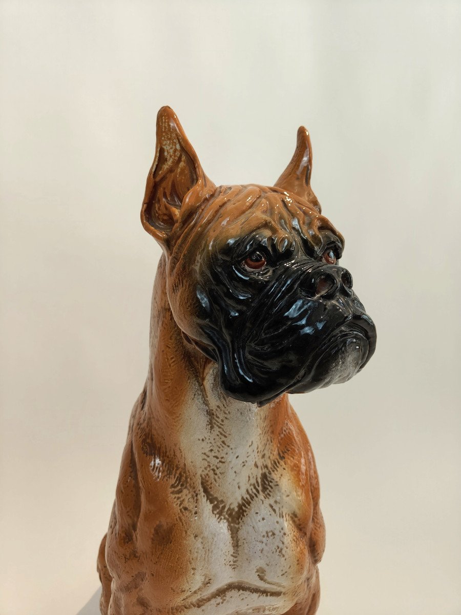 Cane di razza Boxer in maiolica-photo-1