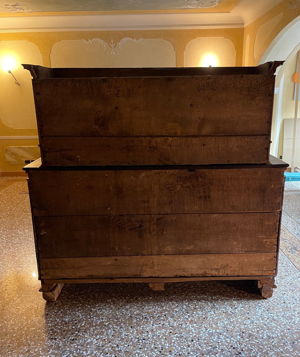 Credenza a doppio corpo in legno di noce, Toscana, fine XVI-photo-3