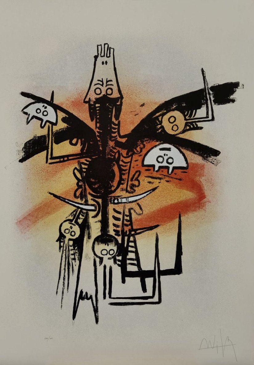 Set di 6 litografie di Wifredo Lam, The Green Fire, 1972-photo-2