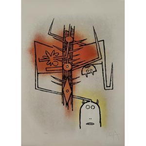 Set di 6 litografie di Wifredo Lam, The Green Fire, 1972