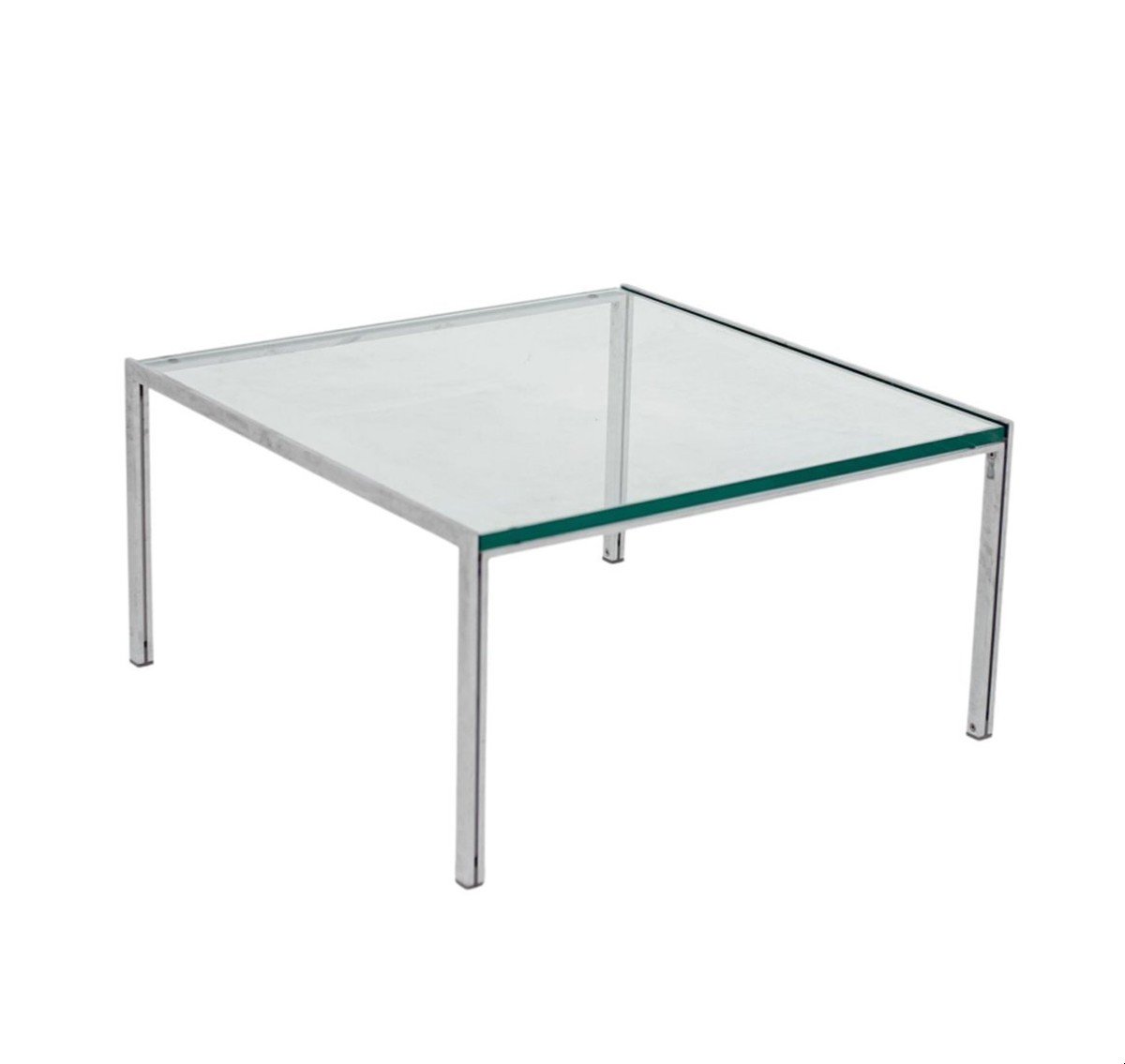 Tavolino in metallo e piano in vetro di Ross Littell per DePadova - Anni '60