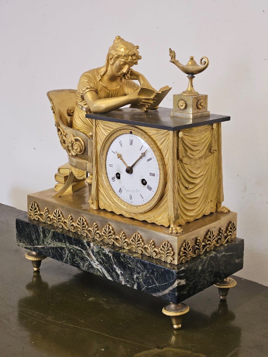 Orologio "LA LISEUSE" in bronzo dorato  - Claude Galle (1759-1815)-photo-6