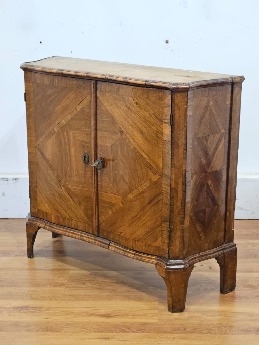 elegante vetrinetta / credenza lastronata - Luigi XVI-photo-1