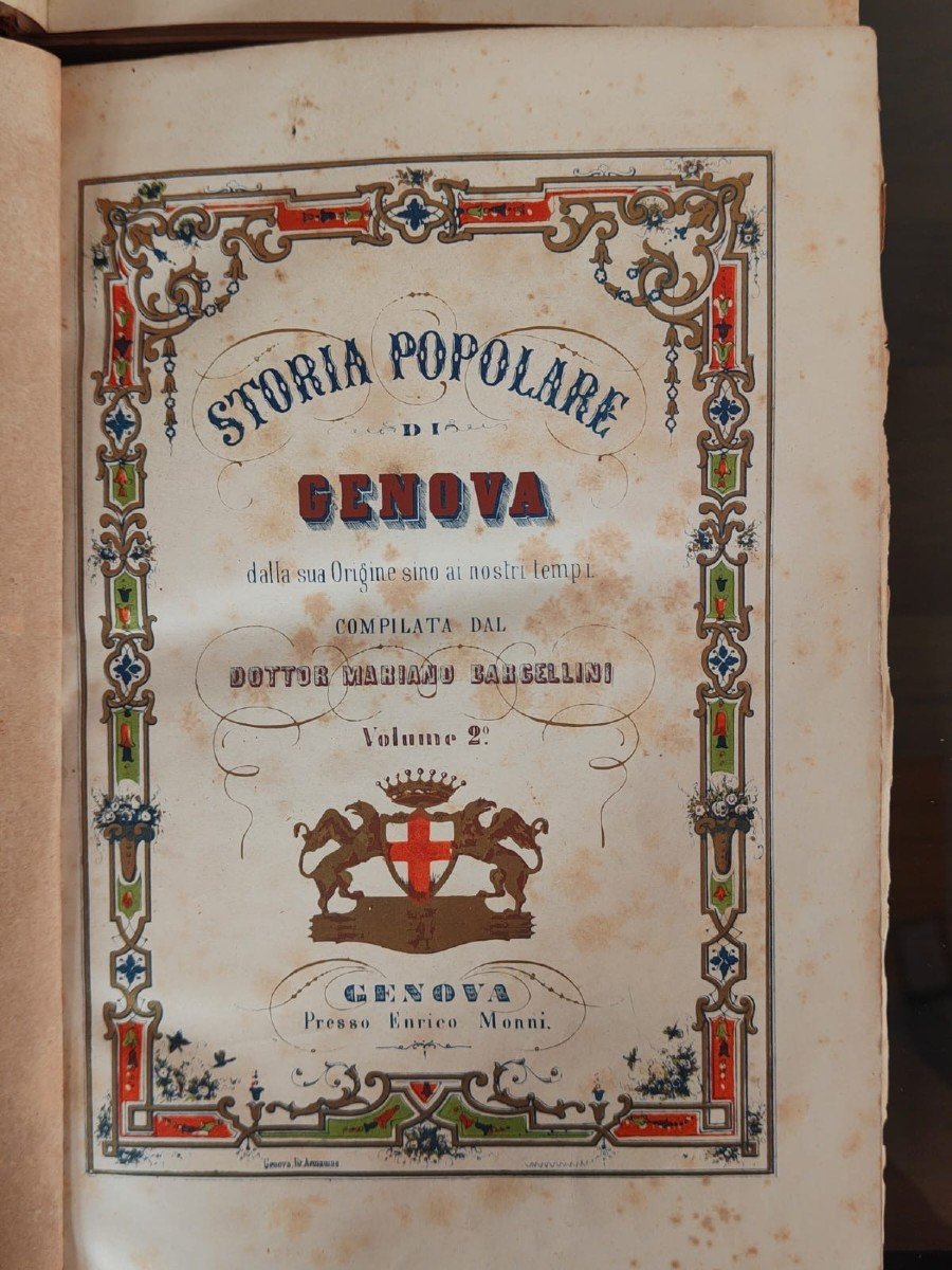 "Storia popolare di Genova dalla sua origine ai nostri giorni " (1856) n°2 volumi-photo-3