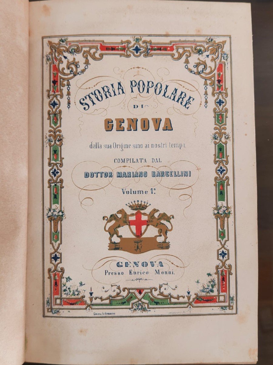 "Storia popolare di Genova dalla sua origine ai nostri giorni " (1856) n°2 volumi-photo-4