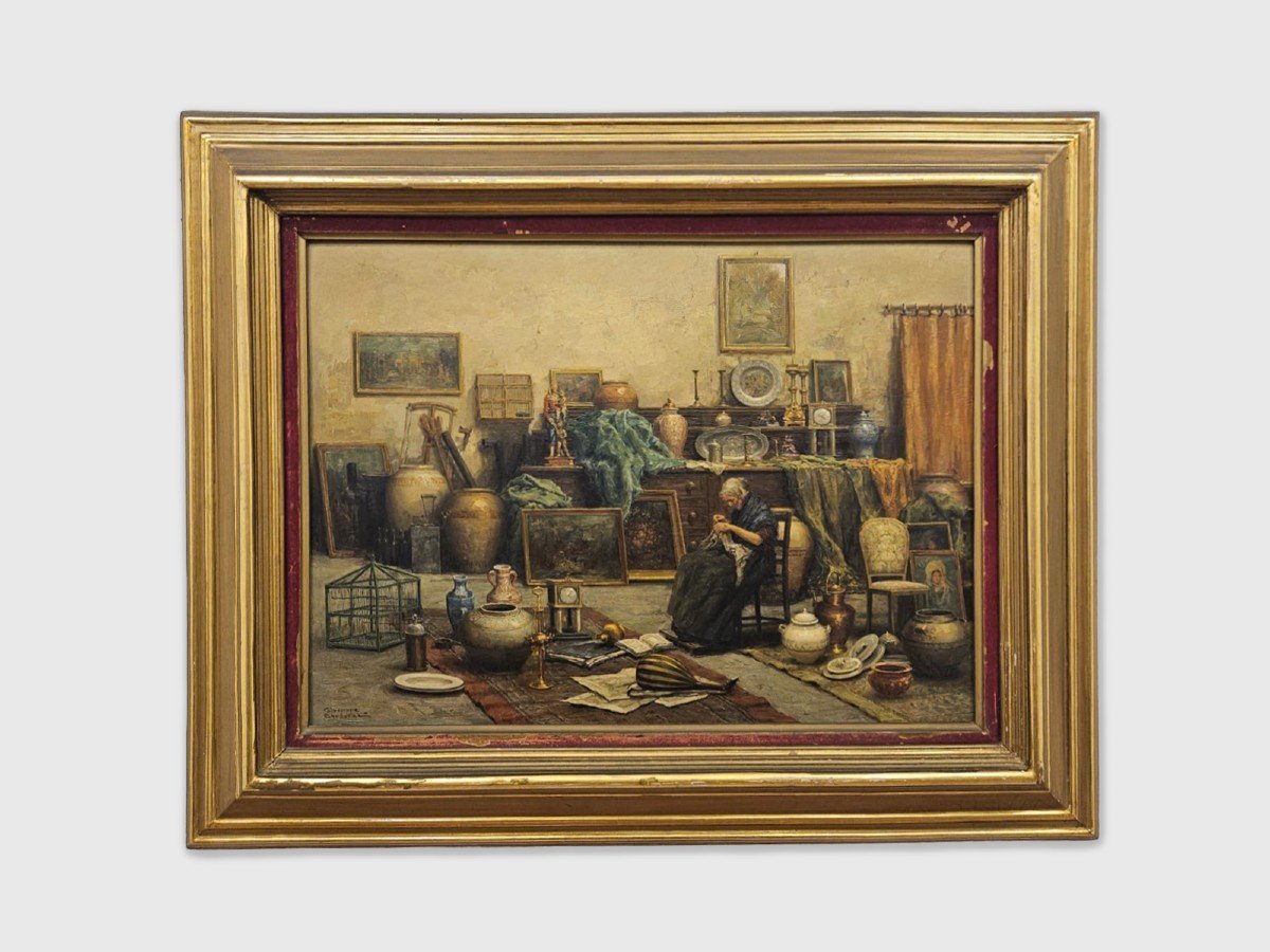 Dipinto Olio su tavola firmato Giuseppe Gheduzzi (1889-1957)