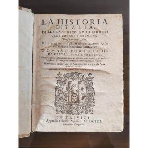 Libro antico " LA HISTORIA D'ITALIA di M.Francesco Guicciardini " 1604