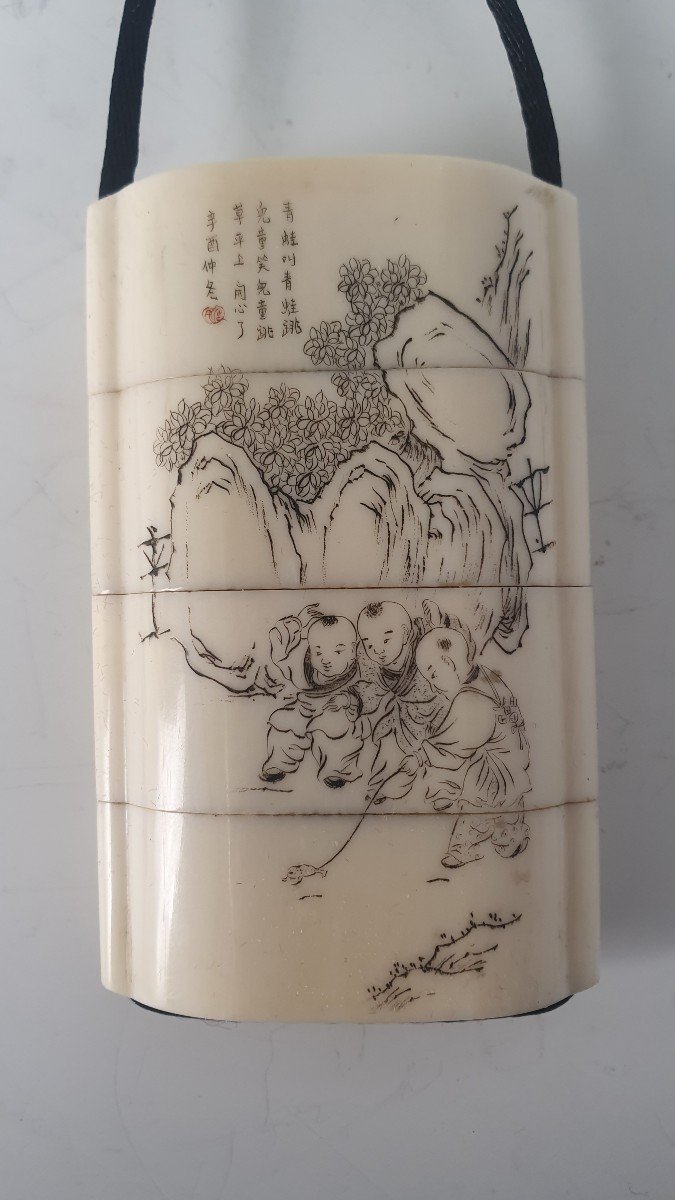 Inro - Ivoire D’éléphant - Japon - Période Meiji (1868-1912) Art 1131