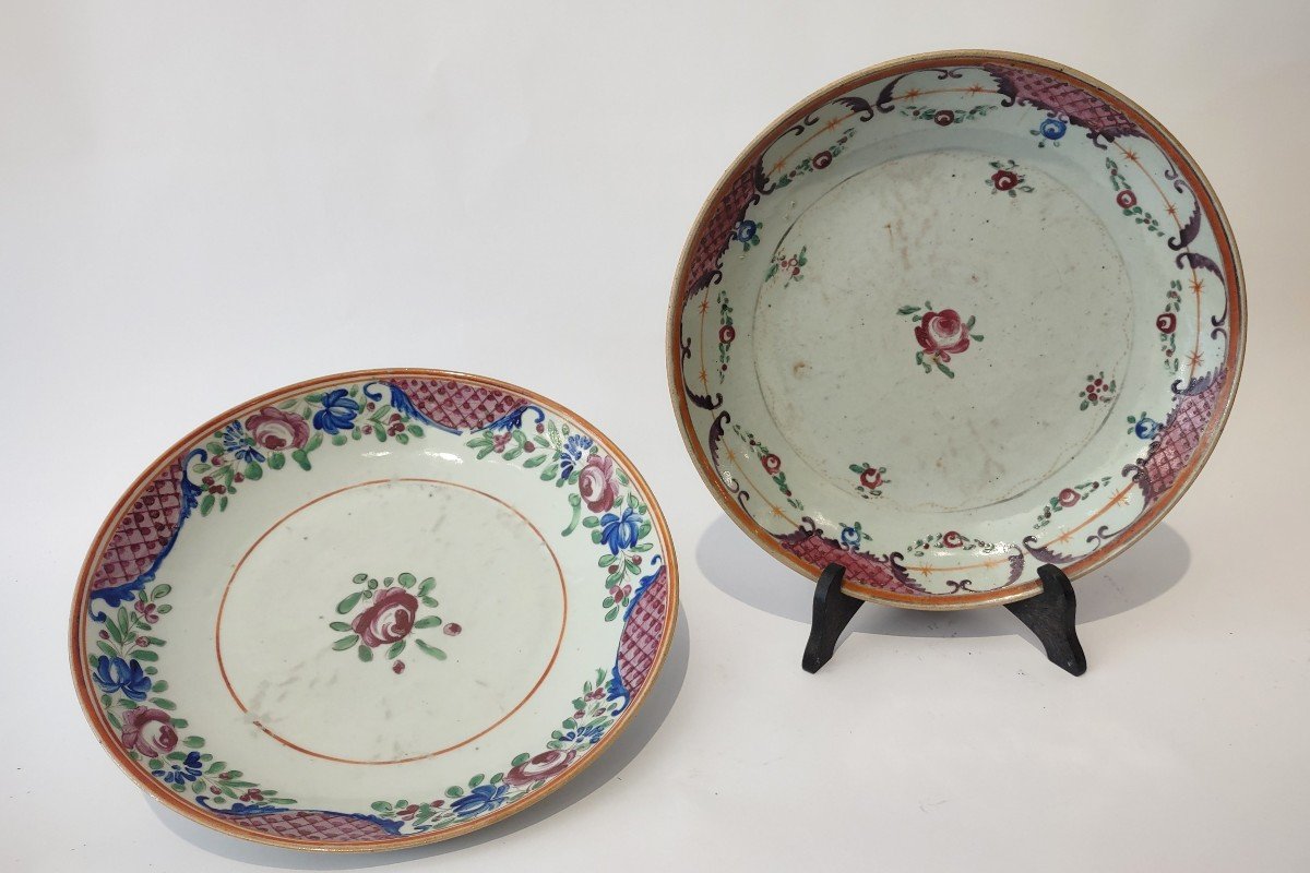 Due piatti in porcellana cinese da esportazione-photo-2