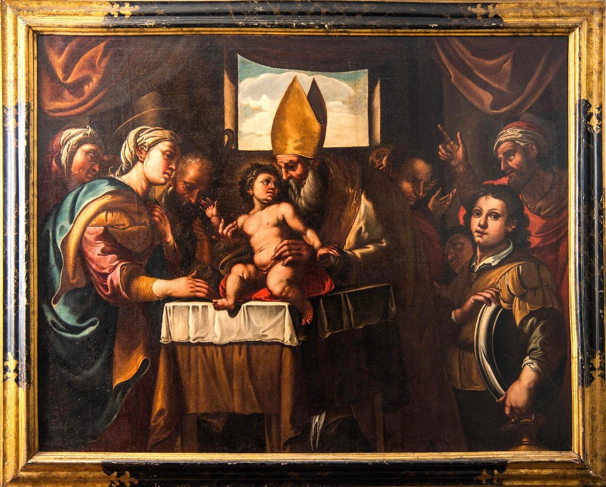 Circoncisione di Gesù - Ferraù Fenzoni(1562-1645) e bottega (195cm x 124cm) su splendida cornic