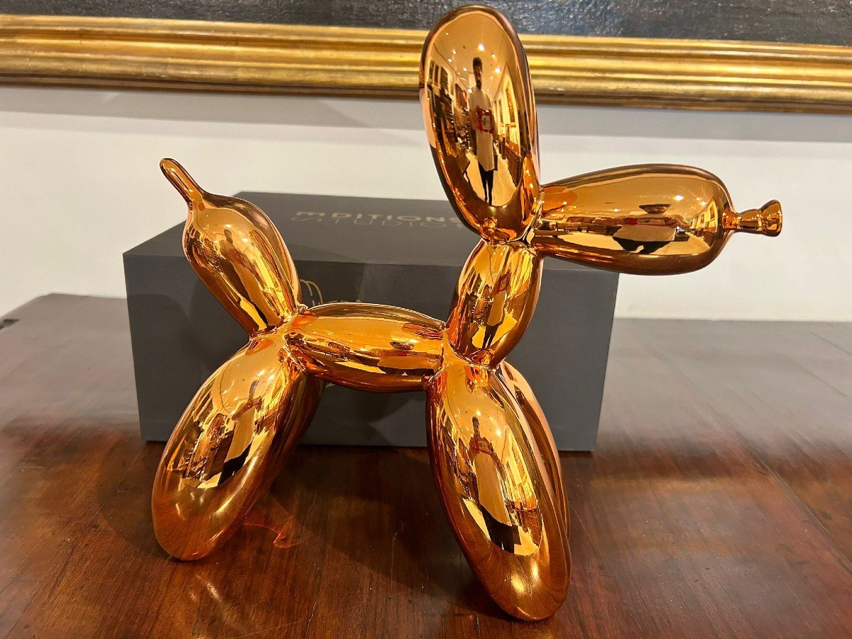 Jeef Koons - Ballon dog L orange gold (Editions Studio art)-photo-2