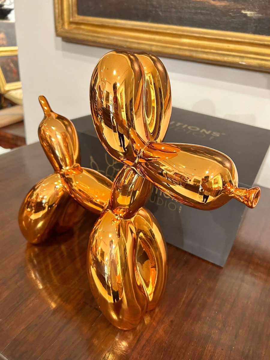 Jeef Koons - Ballon dog L orange gold (Editions Studio art)-photo-3