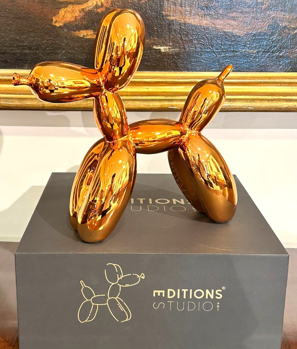 Jeef Koons - Ballon dog L orange gold (Editions Studio art)
