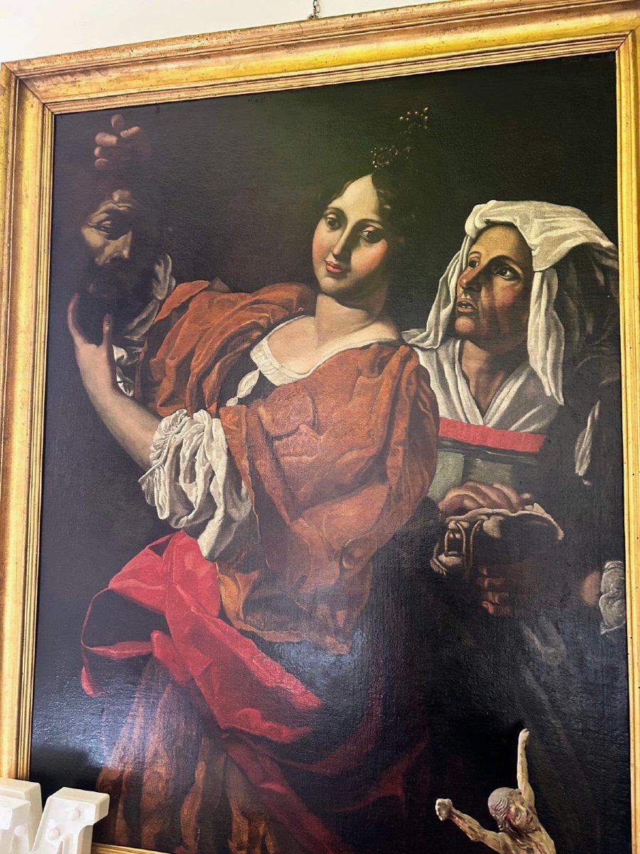 "Giuditta ostenta la testa mozzata di Oloferne" (113 cm x147cm), Toscana, prima metà del XVII s-photo-2