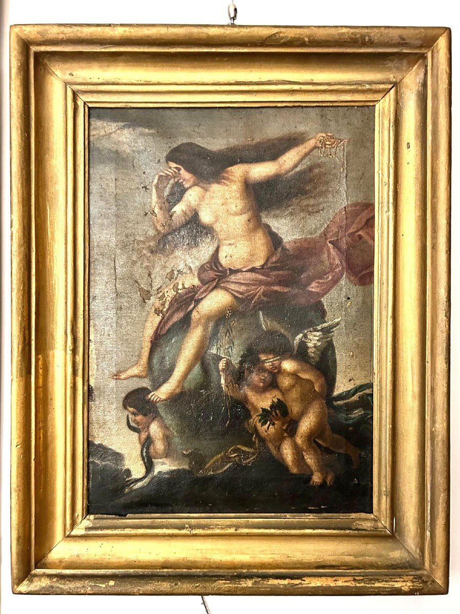 Allegoria della fortuna, olio su tela fine XVII, primi XVIII secolo.