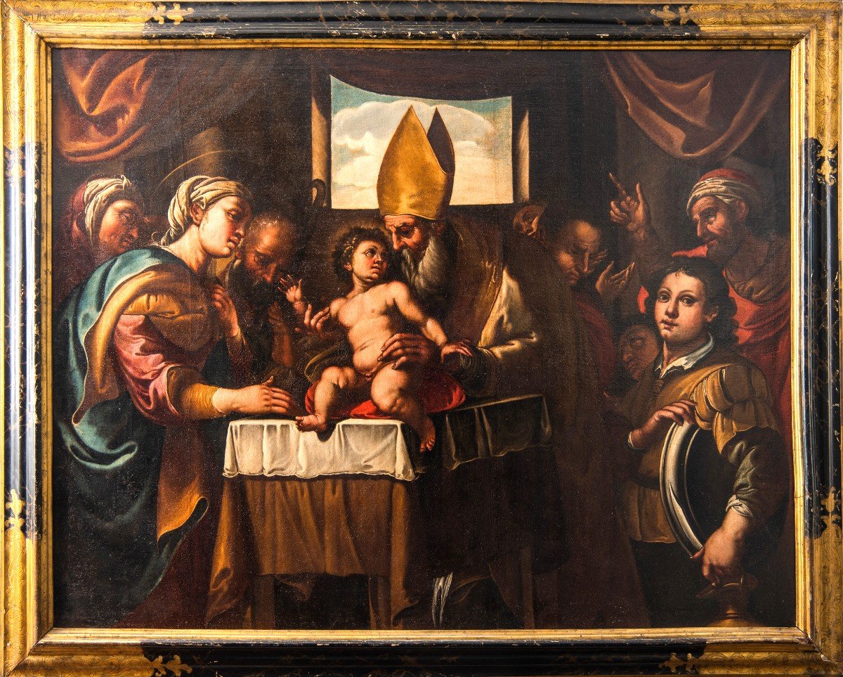 Circoncisione di Gesù - Ferraù Fenzoni(1562-1645) e bottega (195cm x 124cm) su cornice coeva.