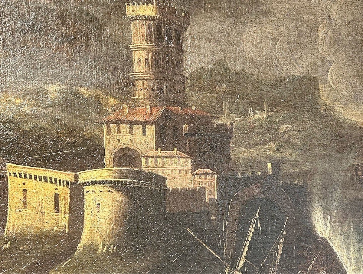 Interessante marina del seicento. Attr. a Monsù Montagna (ca. 1608-1660)-photo-3