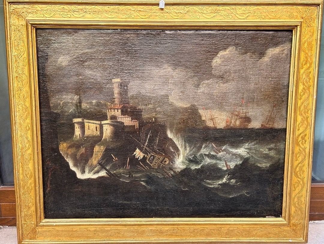 Interessante marina del seicento. Attr. a Monsù Montagna (ca. 1608-1660)